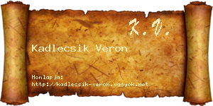 Kadlecsik Veron névjegykártya